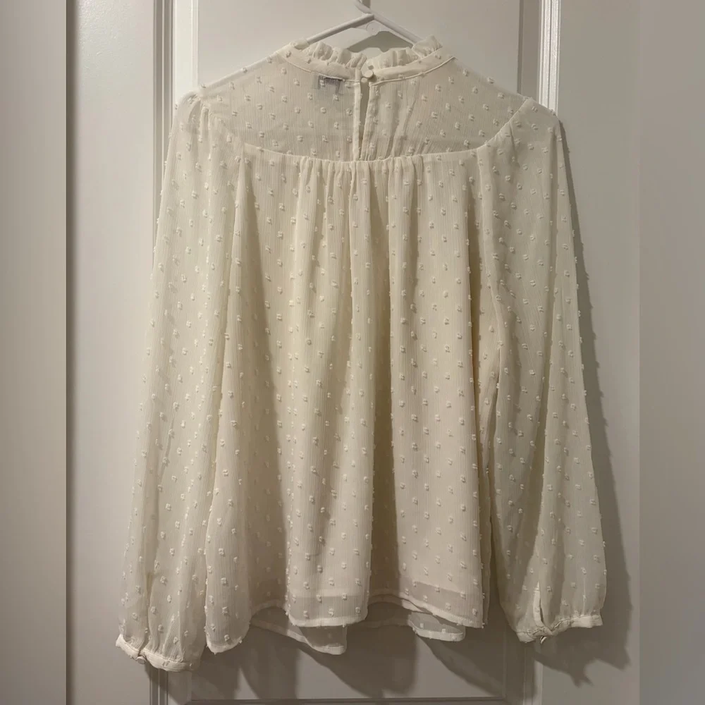 J. Crew Cream Textured Blouse